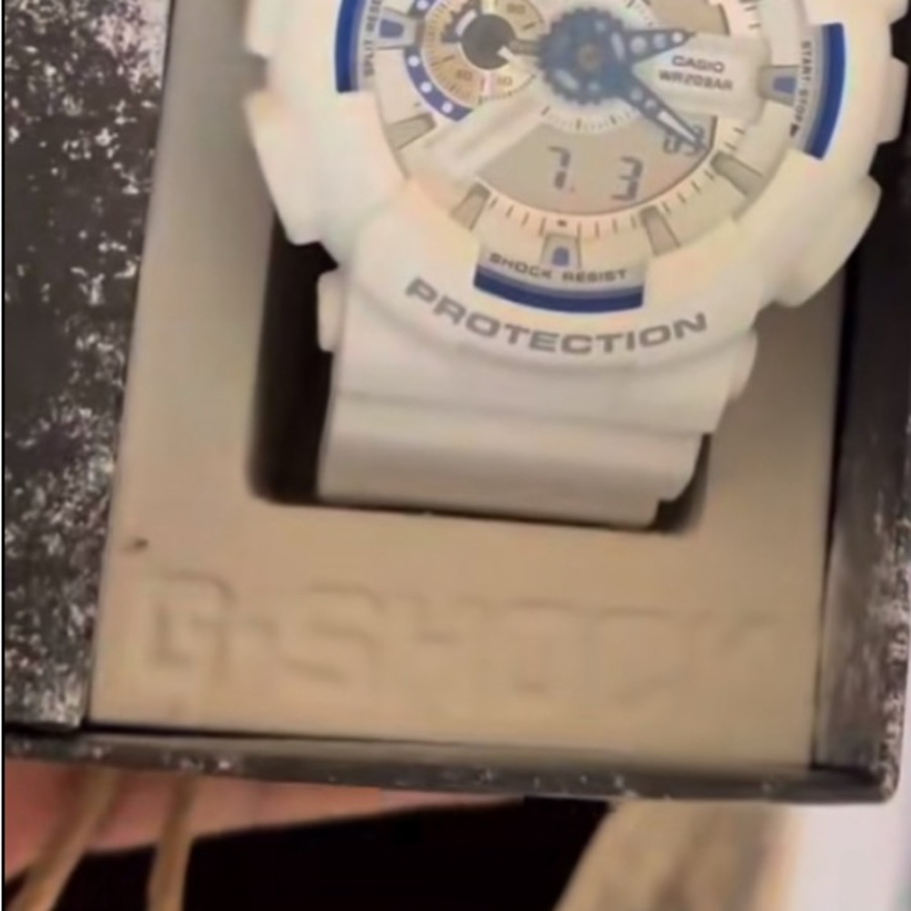 Casio G-Shock White with Blue Accents